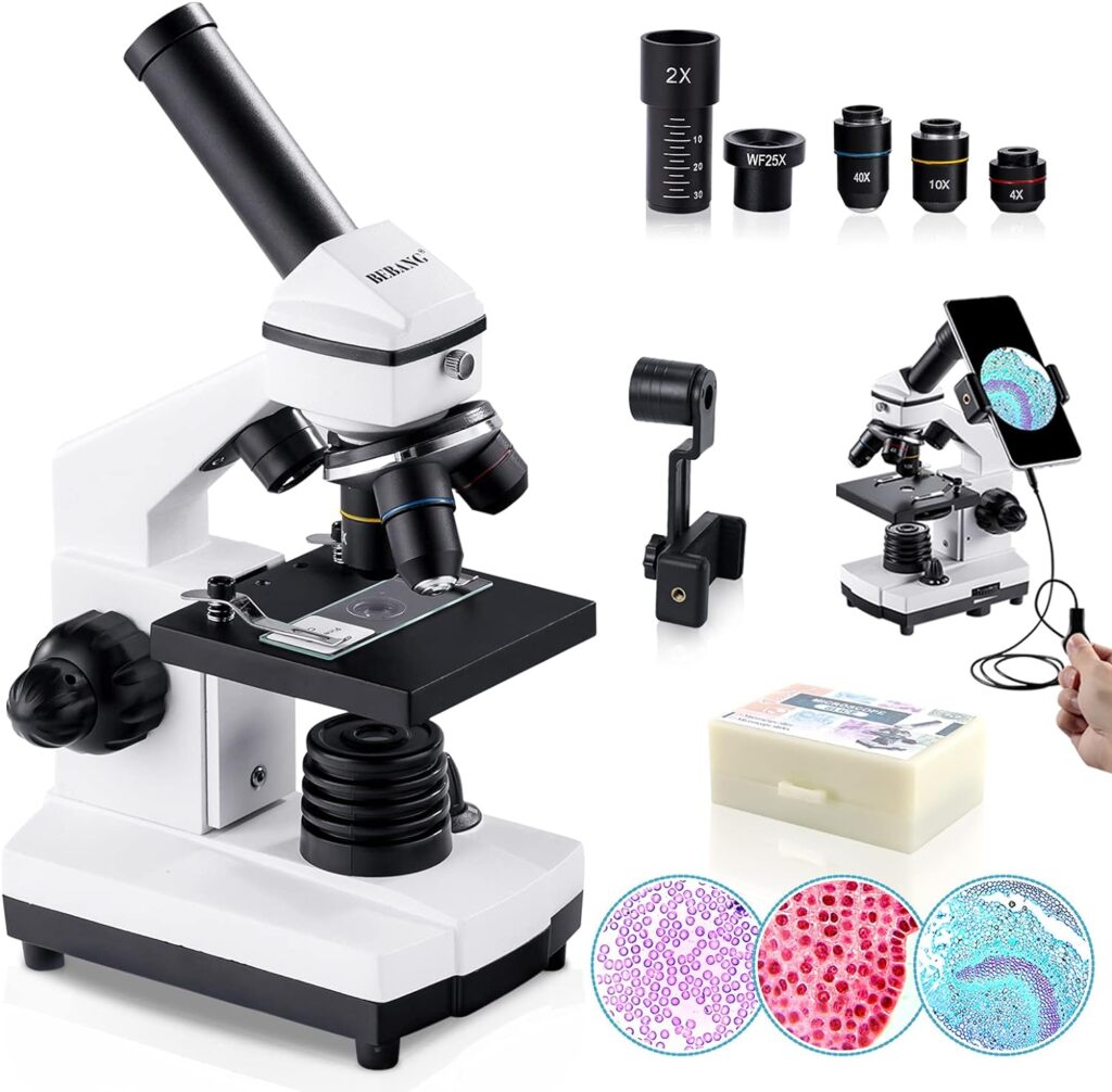 BEBANG 100X-2000X Microscope for Children Adults, Professional Biological Microscopes for Students, School Laboratory, Home