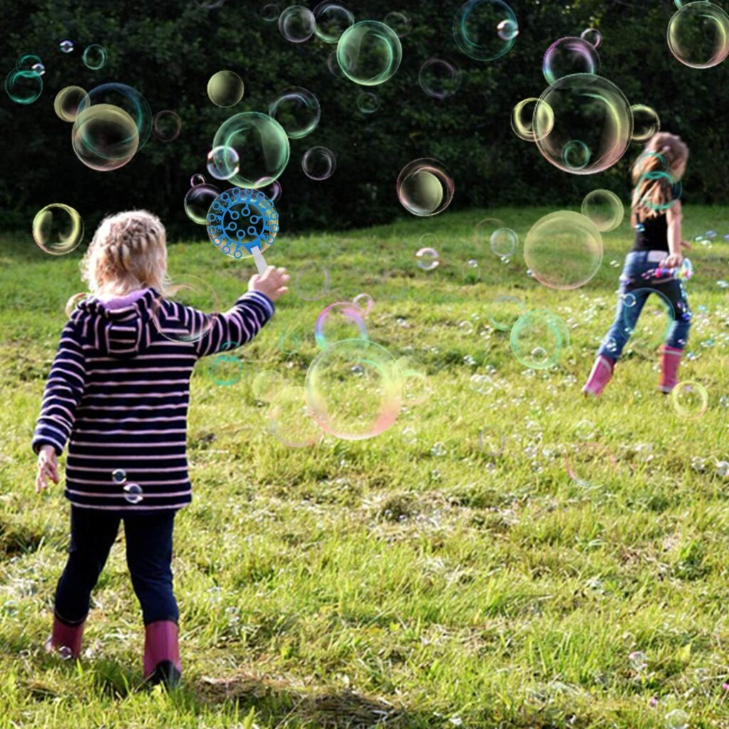 Joyibay soap bubbles set for children, 15 pieces, bubbles, magic wand, adjusting soap bubbles for indoor and outdoor bubble maker games, perfect for 1 childrens birthday, party, wedding