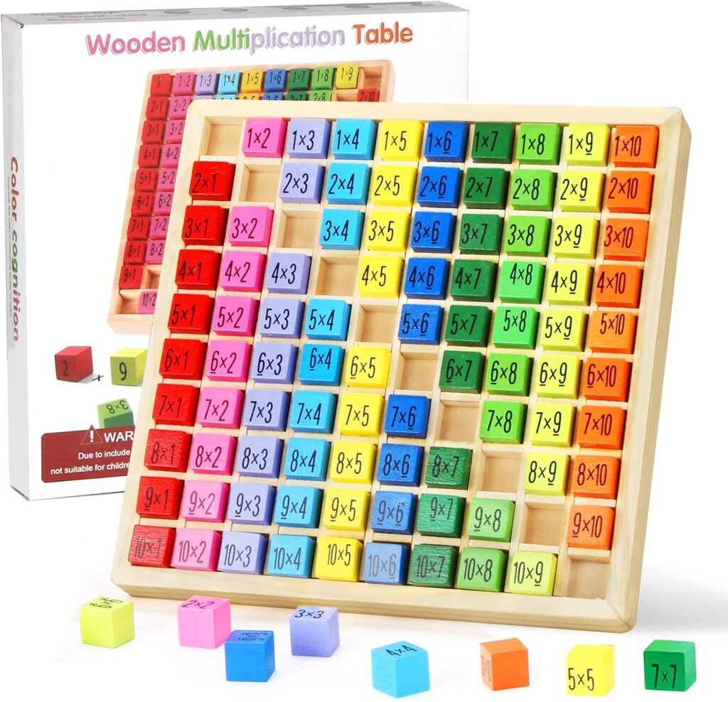 1 x 1 Numbers Learning for Primary School Students, Wooden Calculating Board 1 x 1, Colourful Wooden Toy Throws, Maths Learning Toy, Calculating Board, Maths Games, Childrens Learning Toy Gift.