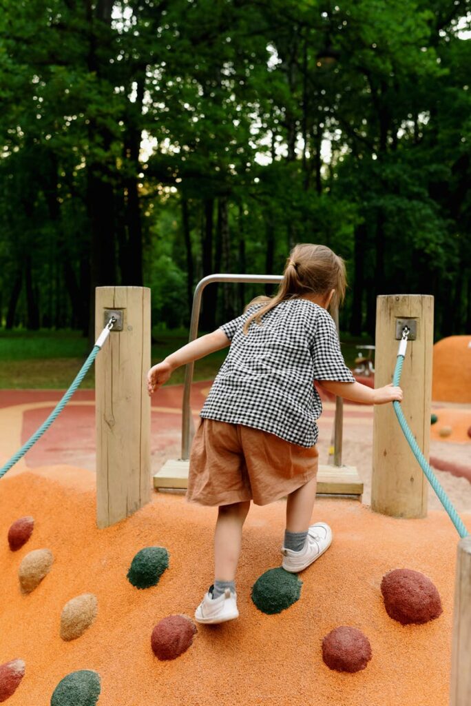 Girl Playing at the Playground