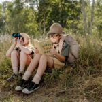 Blonde Girl Looking at the Binoculars