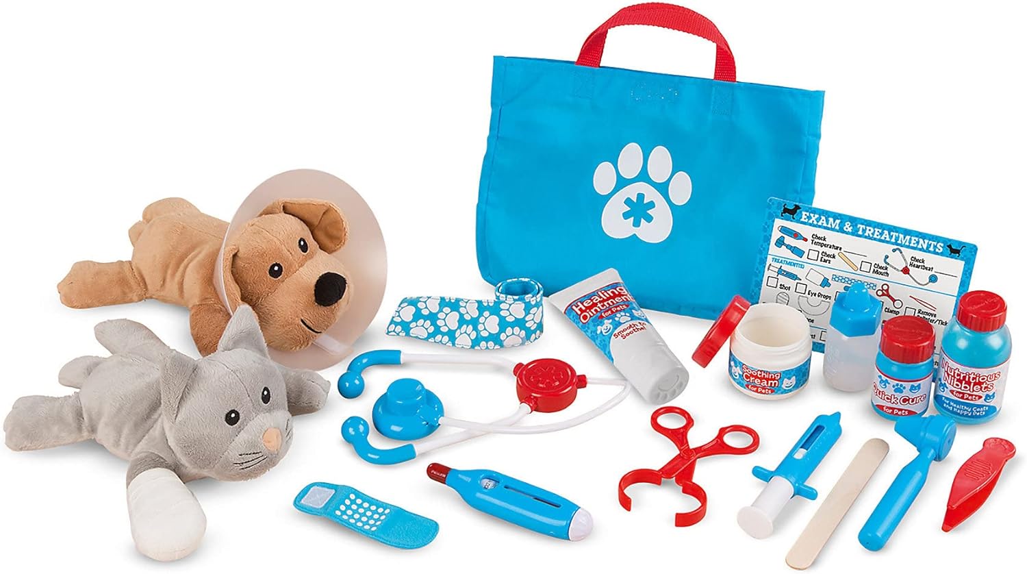 Melissa and Doug Tierarzt Spielzeug Kinder | Pet Doctor Tierarzt Spielset | Kuscheltier Zubehör | Rollenspiel Kinder Tierarzt Set | Mädchen Geschenke 7 Jahre  jünger | Mädchen Spielzeug ab 3 Jahre